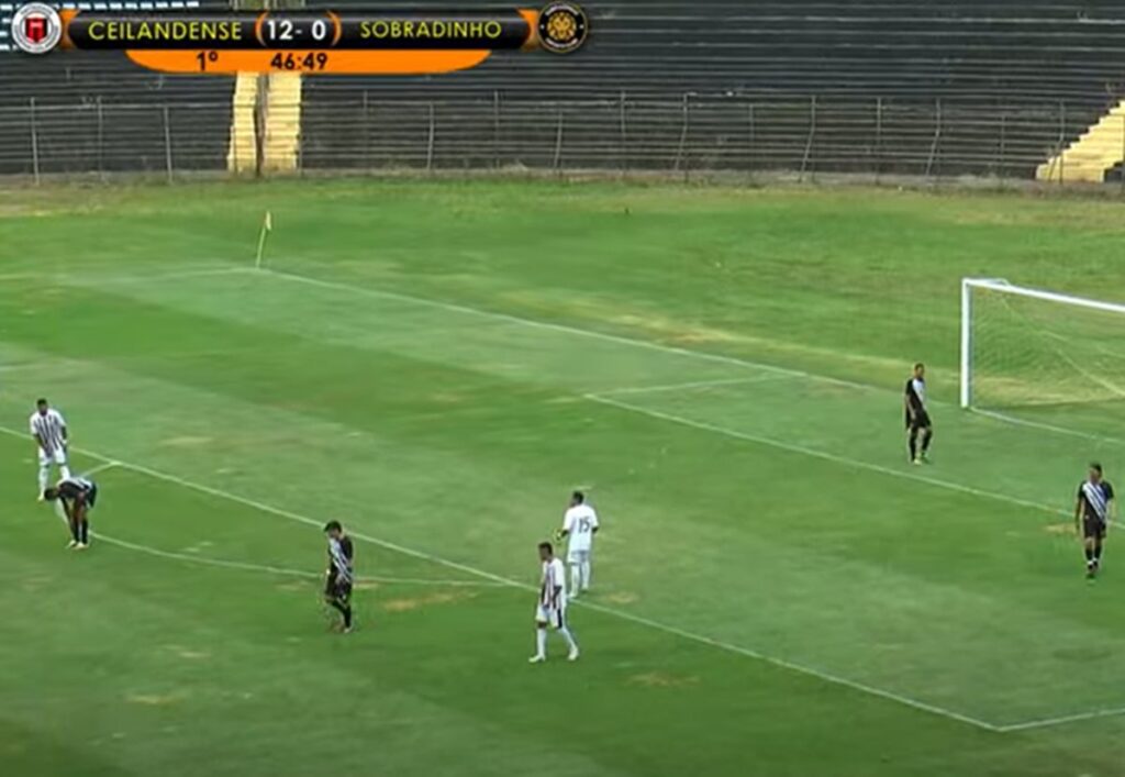 Imagem colorida da tranmissão de Ceilandense e Sobradinho