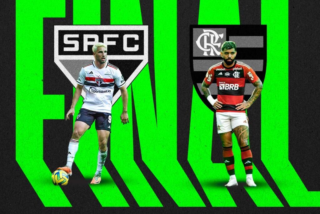 Arte mostra jogadores de São Paulo e Flamengo - Metrópoles