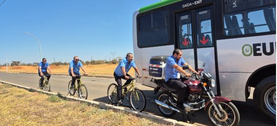 Motoristas de ônibus participam de treinamento no Dia Nacional do Ciclista