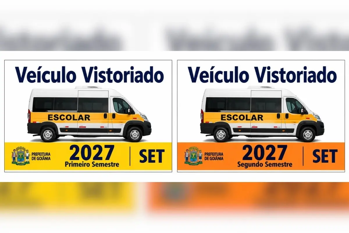Selo será colocado na parte interna do para-brisa, mas a compra dos adesivos não significa que 600 veículos já foram aprovados (Foto: Prefeitura de Goiânia)